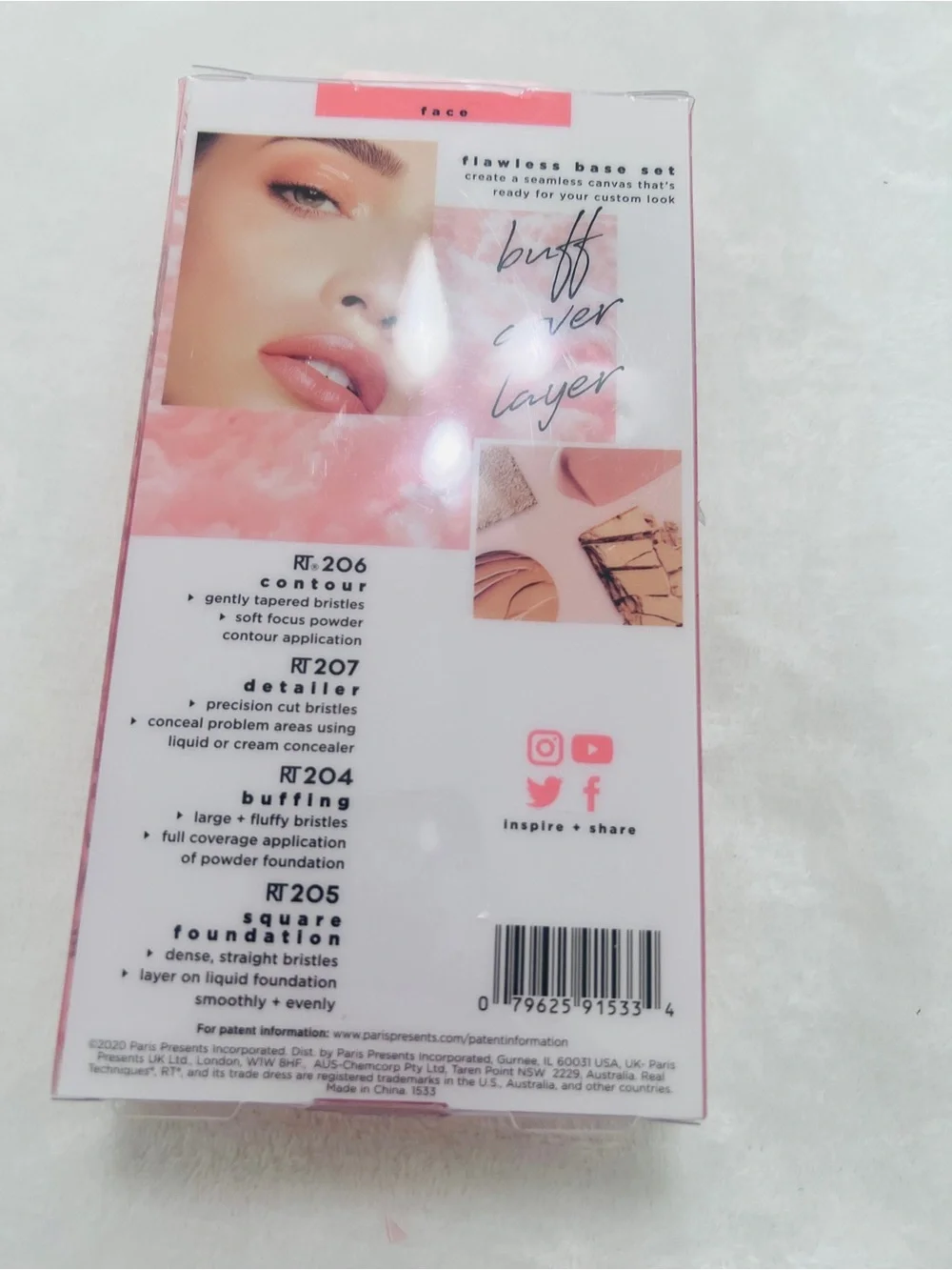 Real Techniques Flawless Base Makeup Brush Set, 5 Piece Set